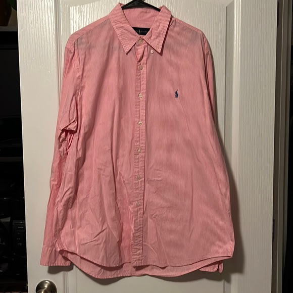 Ralph Lauren Long sleeve Pink and White shirt XL - Picture 1 of 5